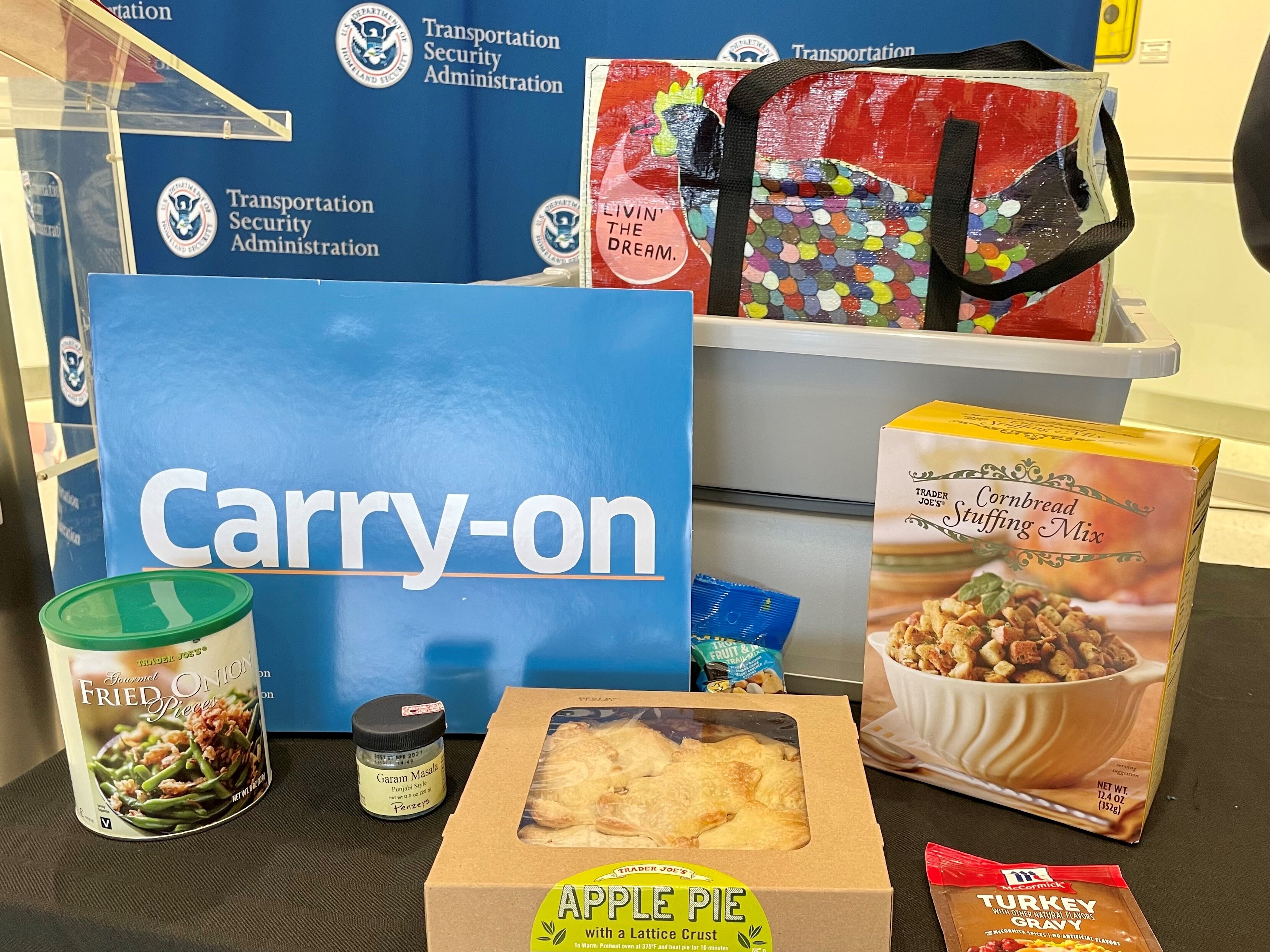 caption: The Transportation Security Administration has listed Thanksgiving foods that can be carried through a TSA checkpoint.