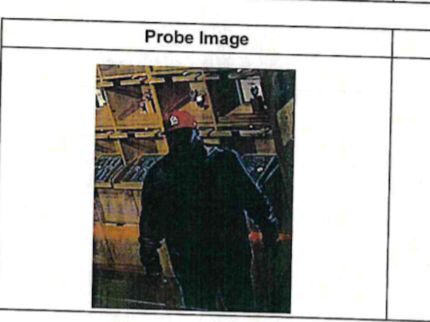 caption: A photo of the alleged suspect in a theft case in Detroit, left, next to the driver's license photo of Robert Williams. An algorithm said Williams was the suspect, but he and his lawyers say the tool produced a false hit.