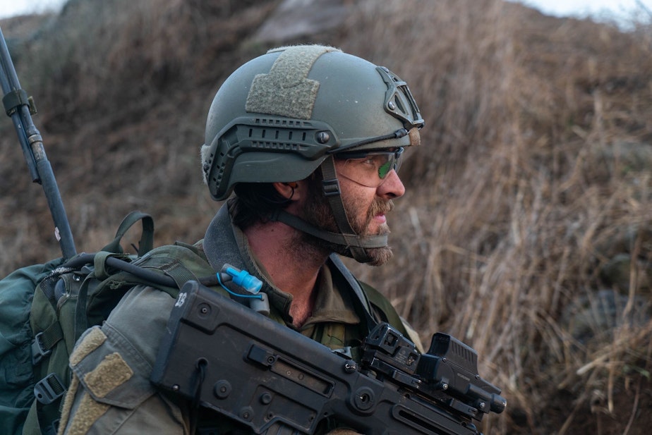 caption: Dan Swedlow's son Shneur on active duty with the Israel Defense Forces.