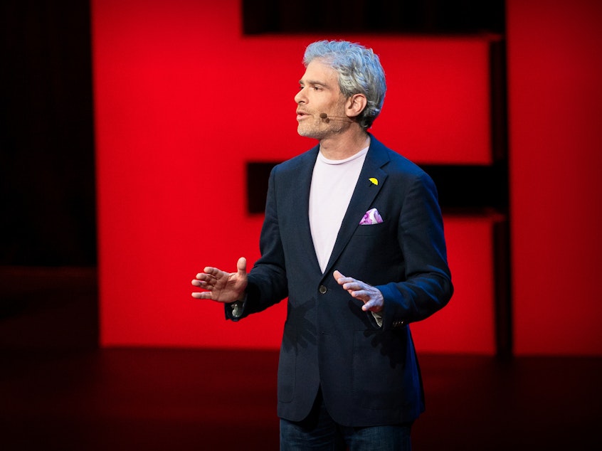 caption: Jason B. Rosenthal on the TED Stage.