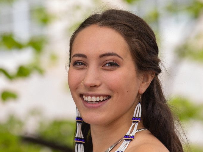 caption: Ruth Miller is among a group of young Indigenous activists who have come to add their voice to COP26.