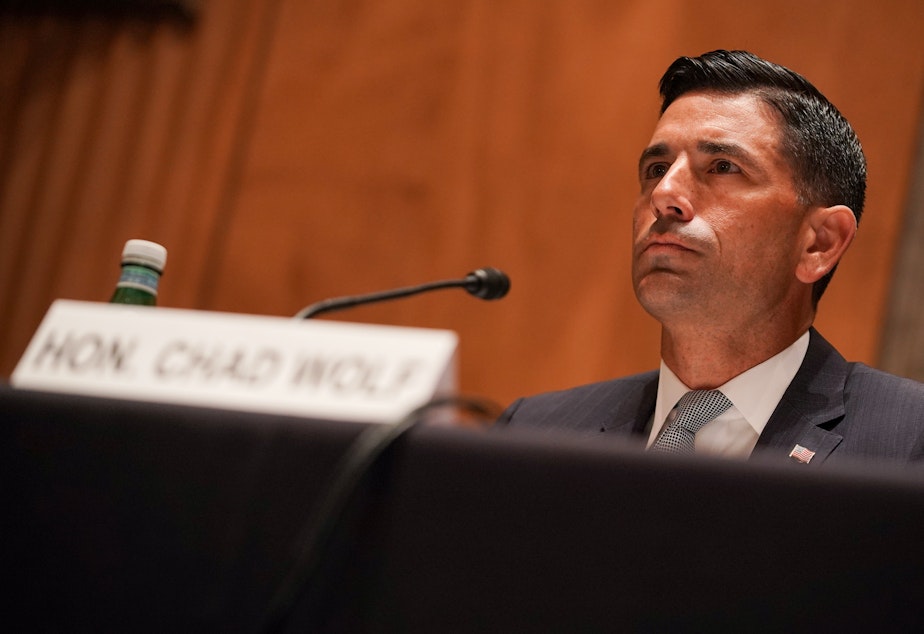 caption: Acting Homeland Security Secretary Chad Wolf is stepping down, citing ongoing litigation regarding his authority at the department.