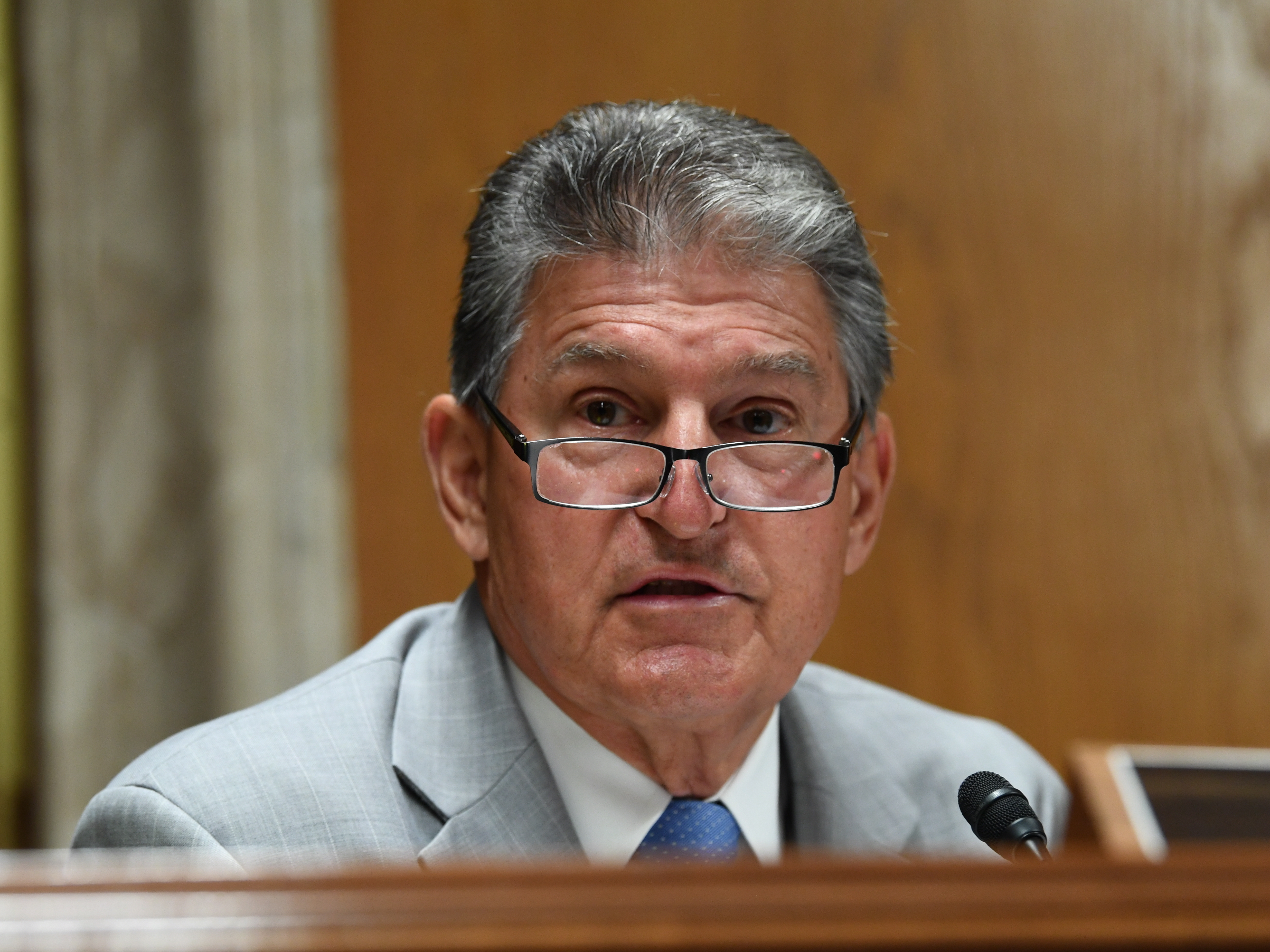caption: Sen. Joe Manchin, D-W.Va., helped craft the bipartisan proposal.