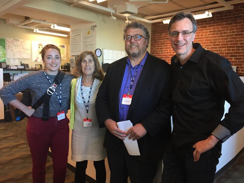 caption: Sydney Brownstone, Joni Balter, Jim Brunner, Bill Radke
