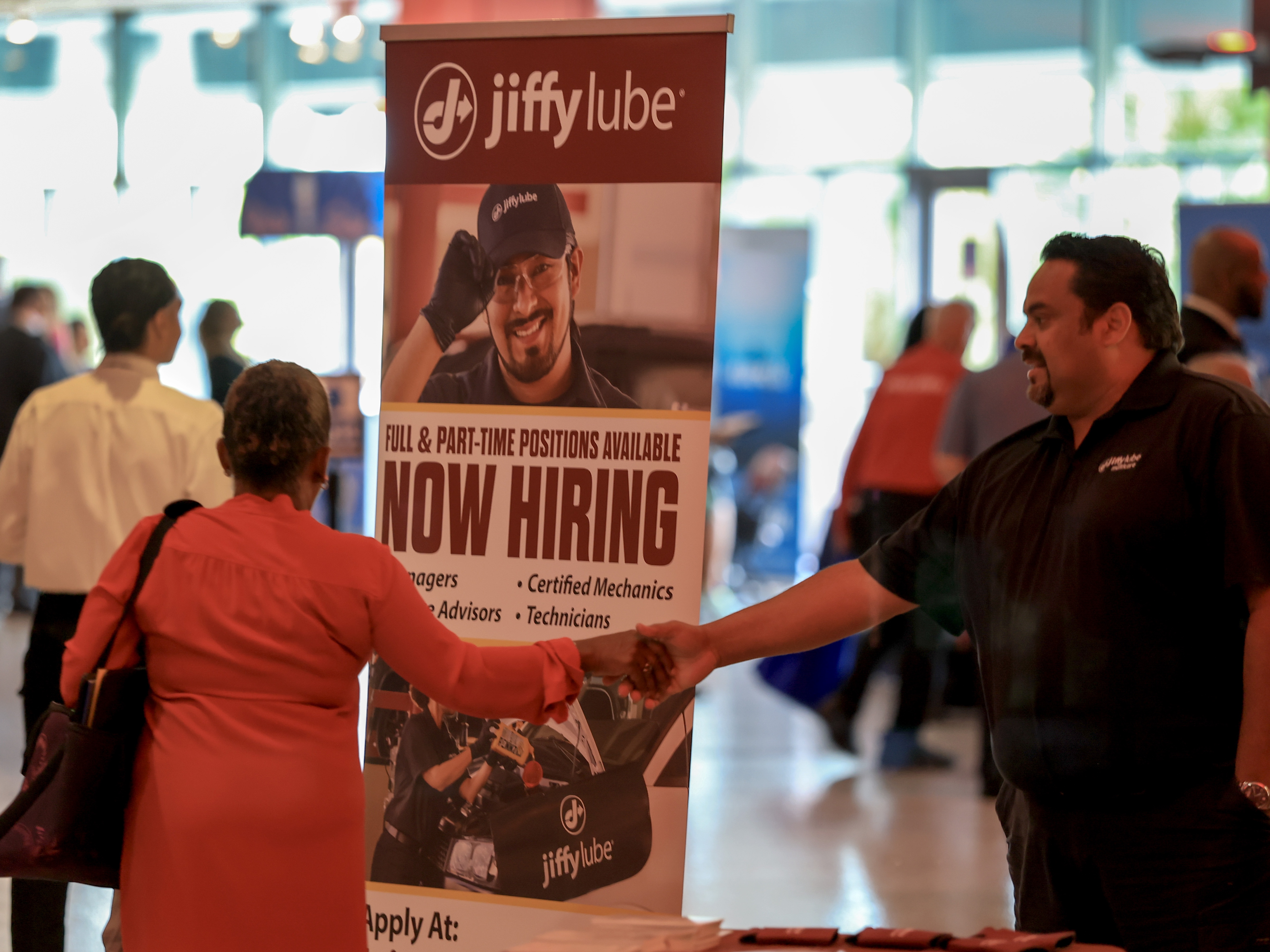 caption: Hiring slowed in May, as tariffs and government spending cuts began to weigh on the economy.