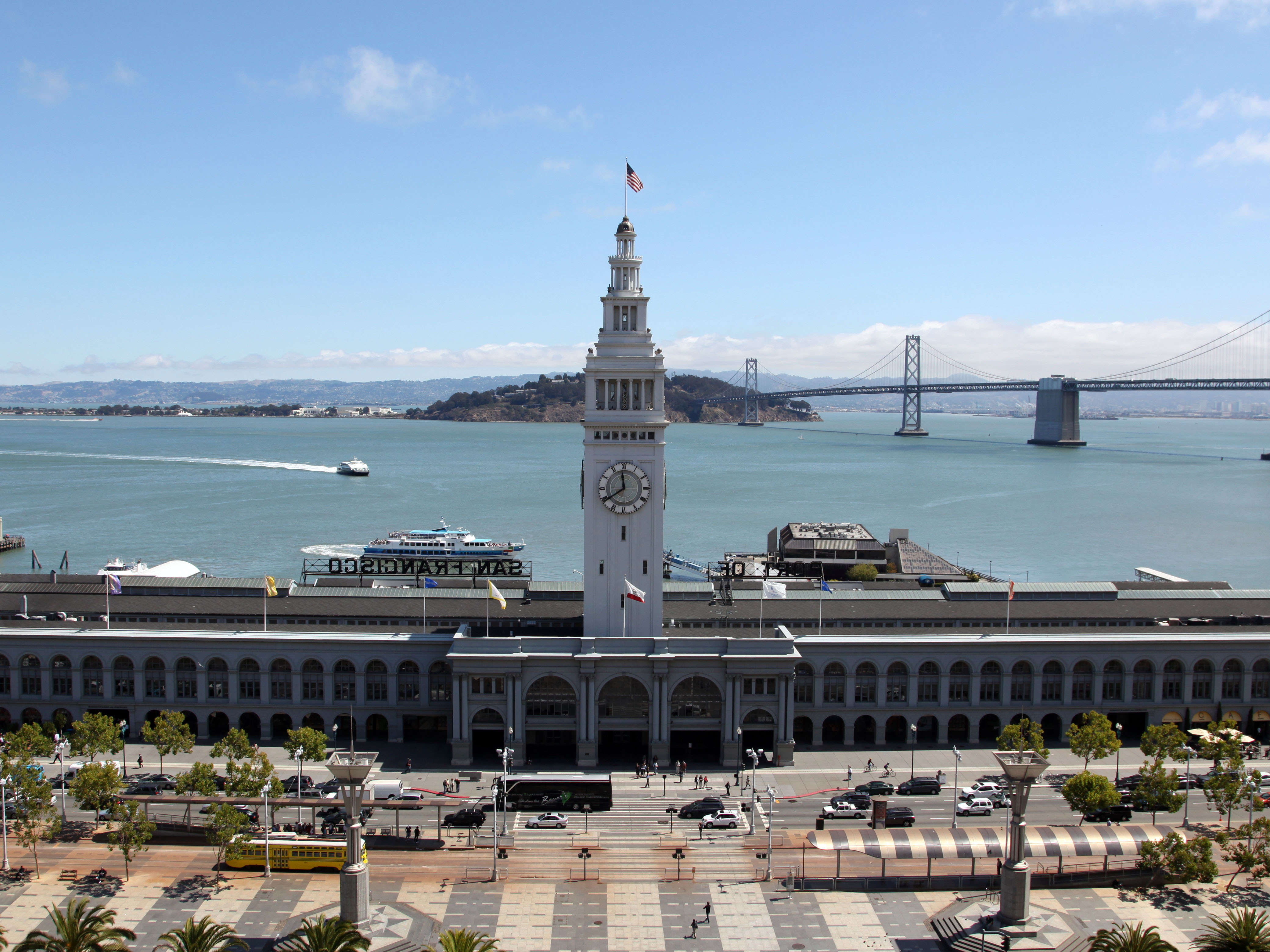 caption: Threatened by rising sea levels, San Francisco is considering drastic measures to save its historic shoreline. Above, the Ferry Building pictured in 2009.