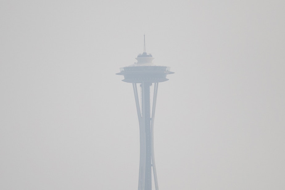 caption: The Space Needle is shown on Tuesday, August 14, 2018, in Seattle.