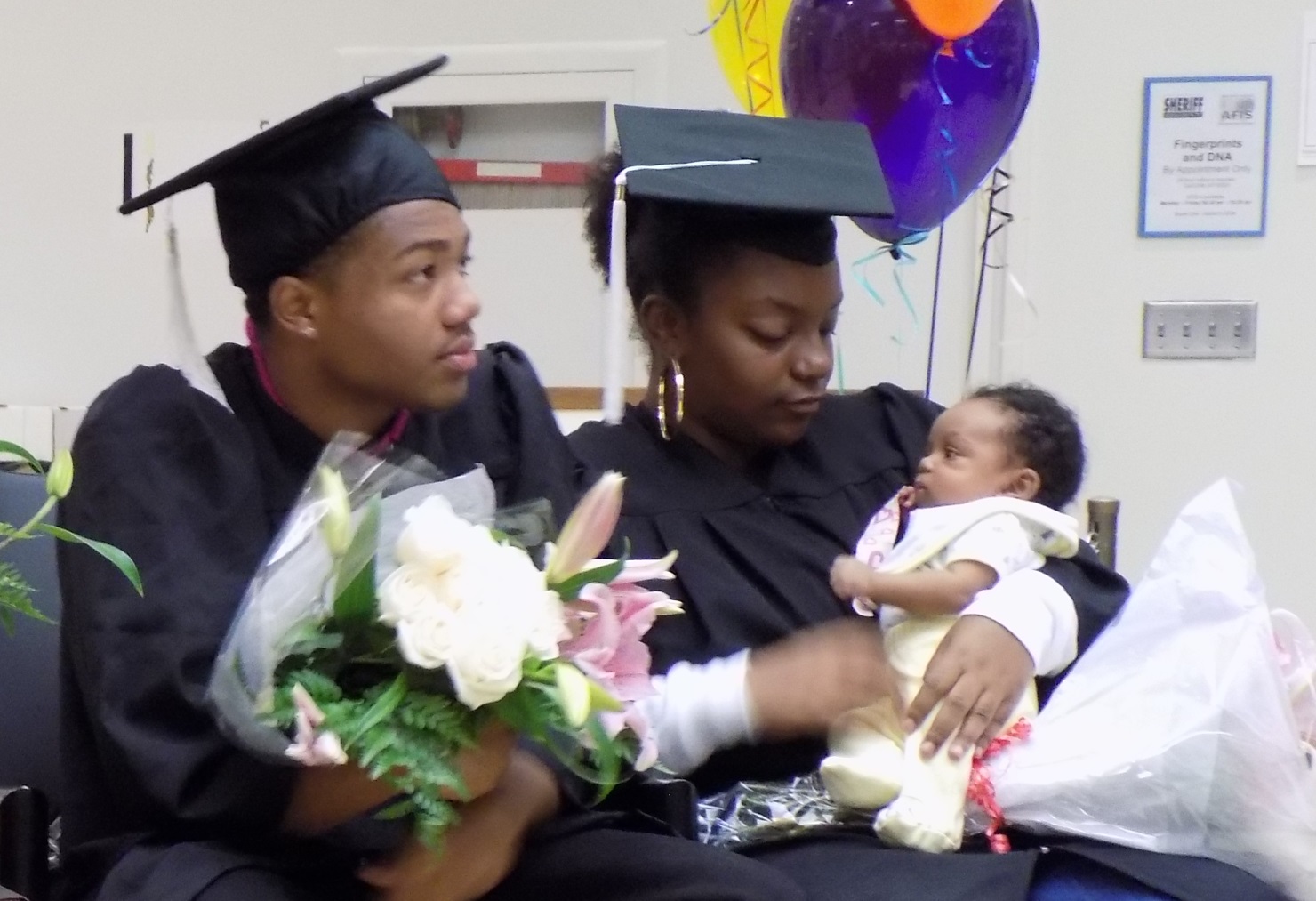 caption: Nika Nellum (right) graduated Wednesday from the rigorous King County Juvenile Drug Court program. The program has drawn national attention. But Nellum gave her mother most of the credit.