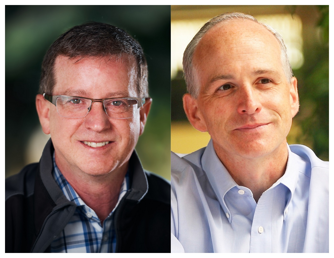 caption: Republican challenger Doug Basler (L) and Democratic Rep. Adam Smith (R)