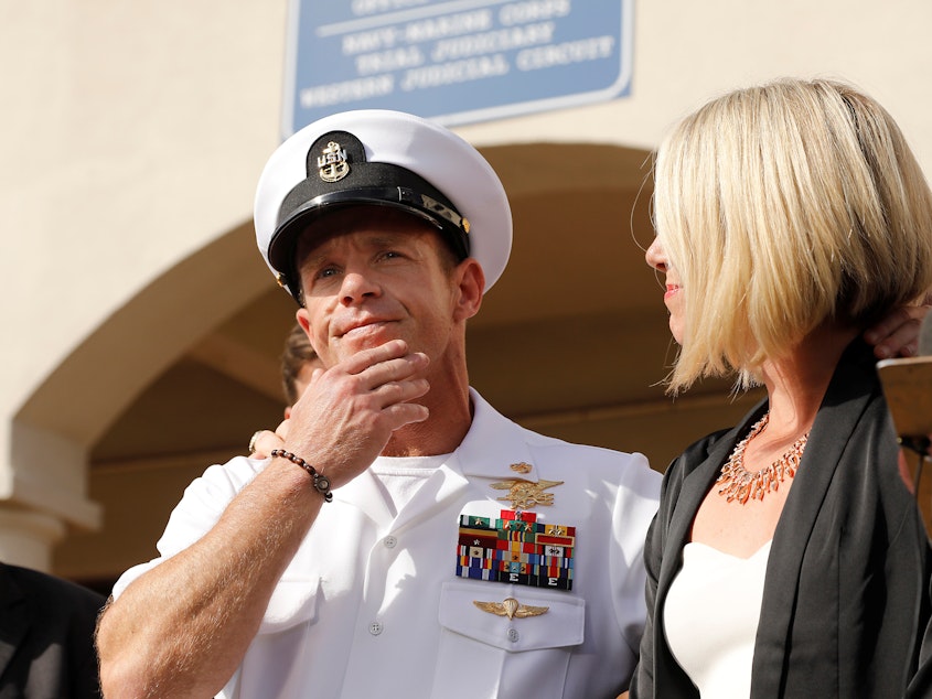 caption: A jury sentenced Navy SEAL Special Operations Chief Edward Gallagher on Wednesday, one day after he was acquitted on the most serious charges he faced in connection with the death of a 17-year-old ISIS fighter in U.S. custody.