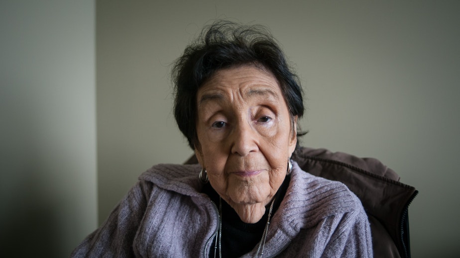 caption: Ramona Morris, 82, is a Lummi elder and has lived on the reservation near Bellingham, Wash., her whole life. To her, salmon is more than food: it's a way of life.