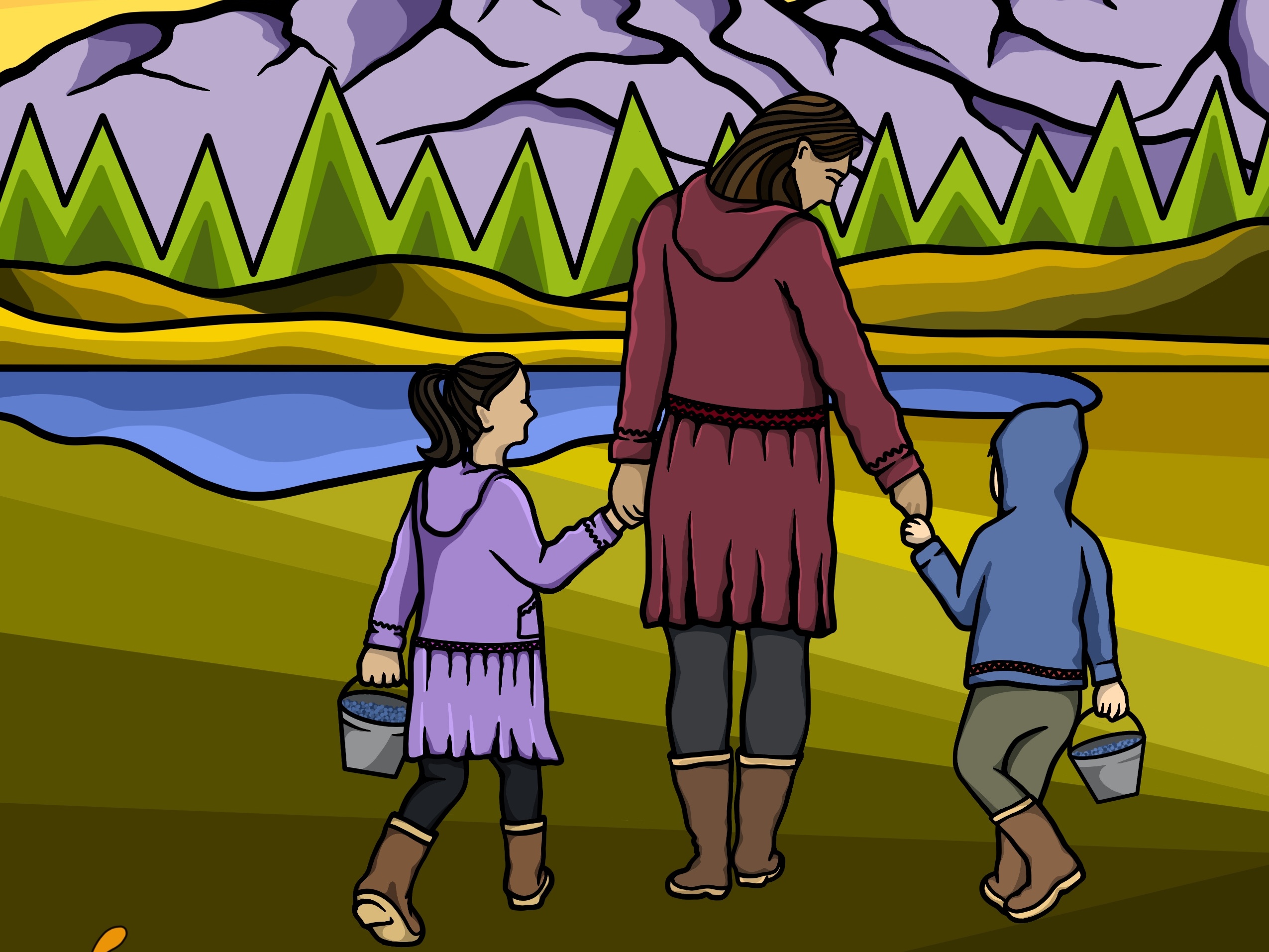 caption:  The cover of the Yup'ik alphabet coloring book.