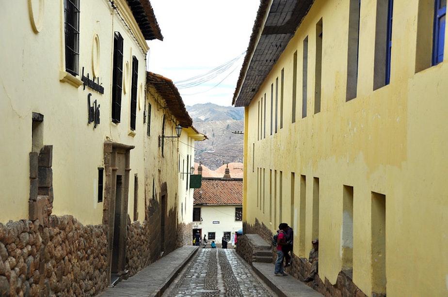 caption: A street in Peru