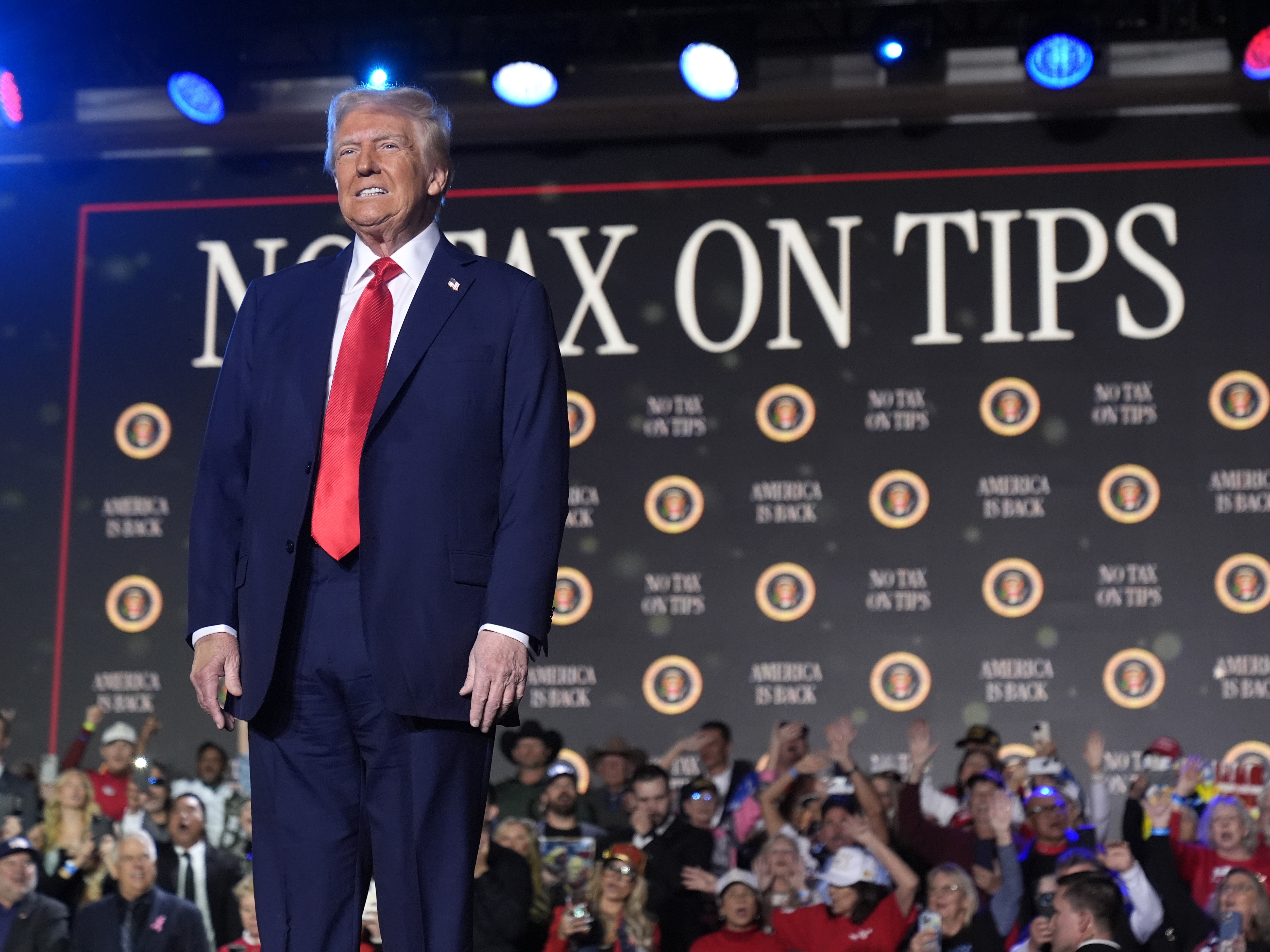 caption: In this file photo, President Trump spoke about the economy during an event at the Circa Resort and Casino in Las Vegas, Saturday, Jan. 25.