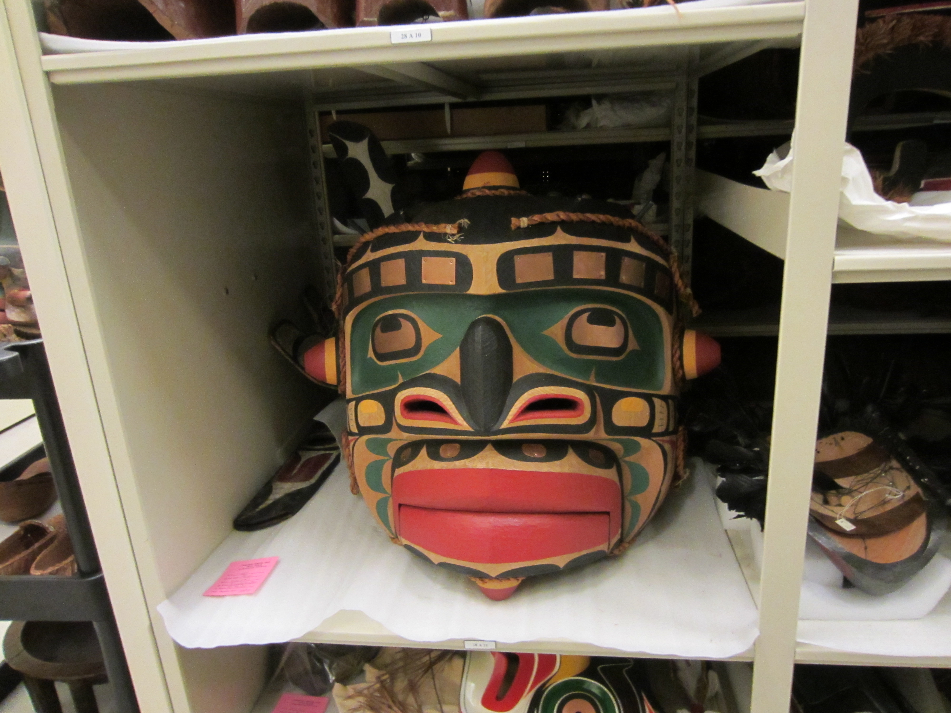 caption: Contemporary Northwest Coast sea monster mask.