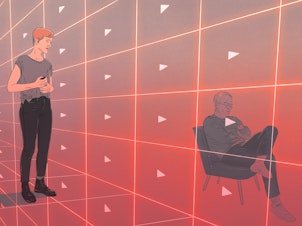 Illustration depicting disinformation videos on YouTube disrupting family relationships