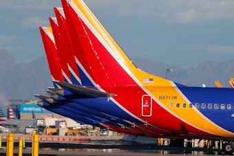 caption: Southwest Airlines is among the companies that grounded Boeing 737 MAX aircraft because of a software failure that caused fatal crashes of Lion Air and Ethiopian Airlines planes. The FAA said Wednesday it has found a new flaw in the plane that needs to be fixed.