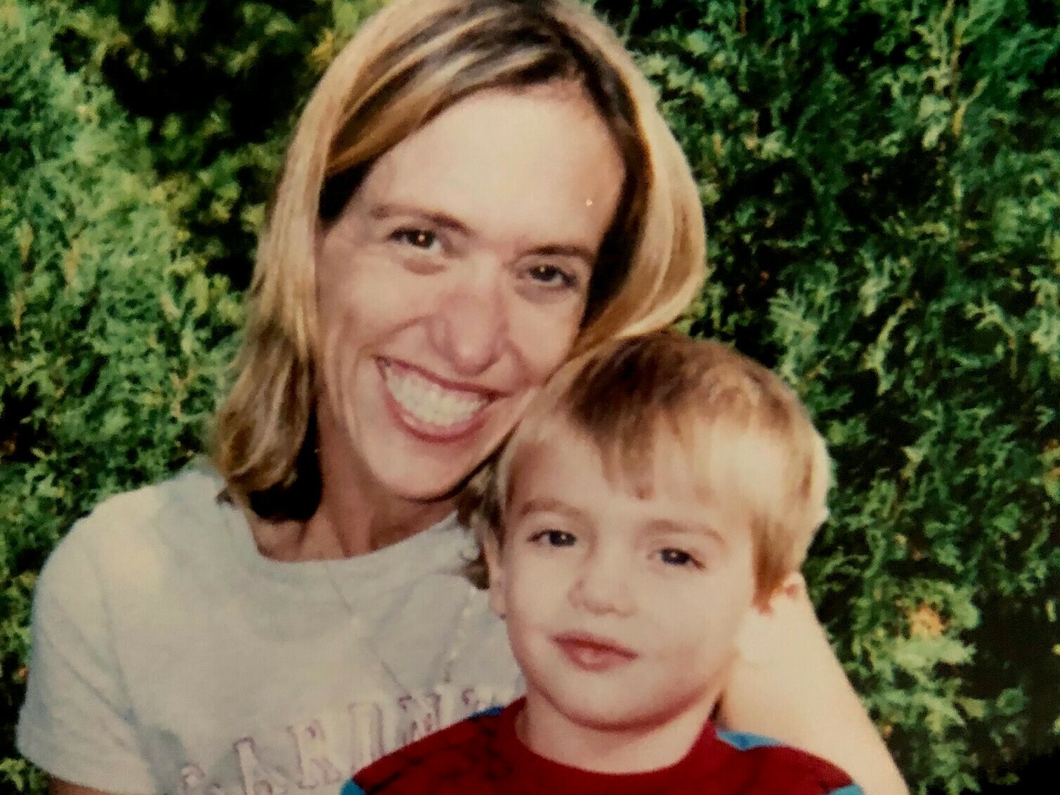 caption: Annie McGrath and her son Griffin when he was young.