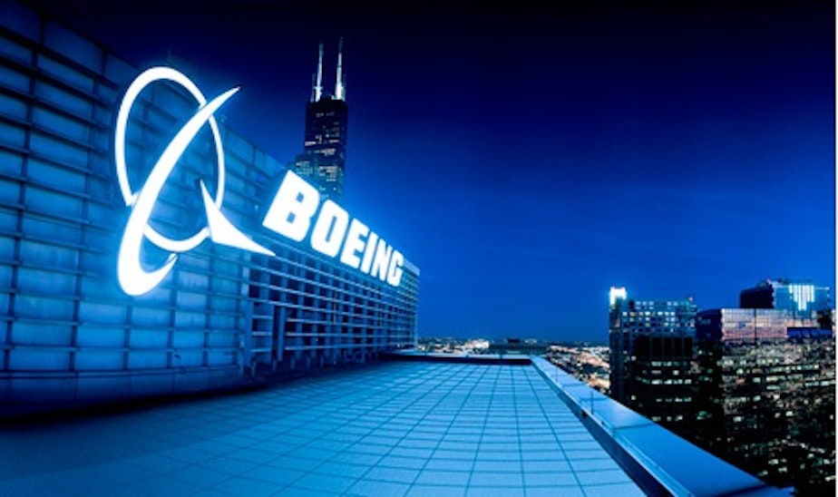 caption: Boeing's corporarte headquarters in Chicago, Illinois.