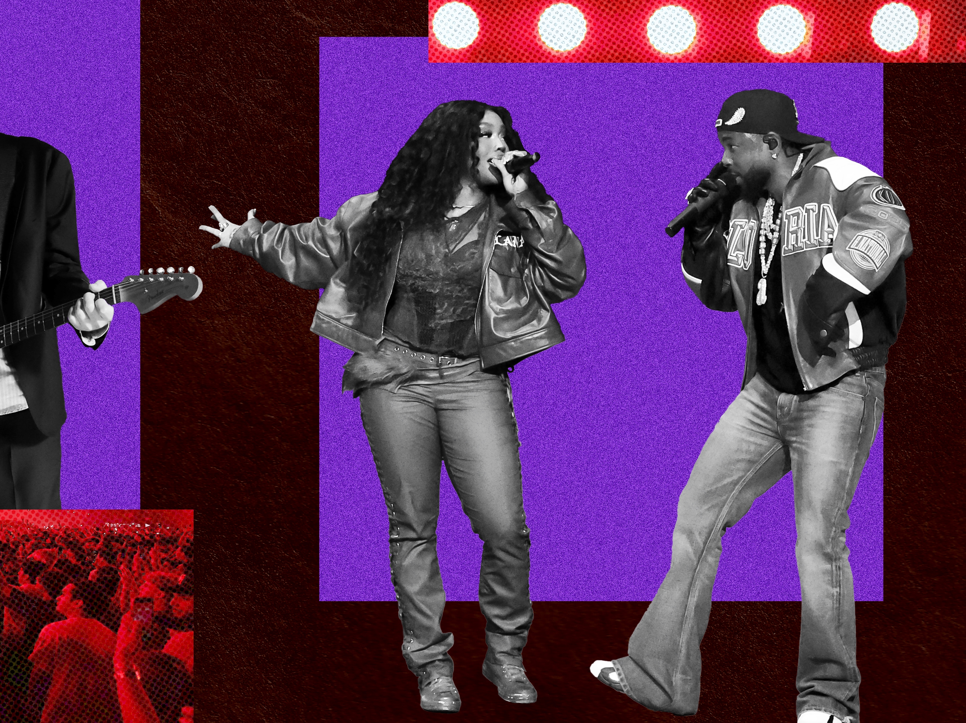 caption: Waxahatchee and MJ Lenderman (left), SZA and Kendrick Lamar