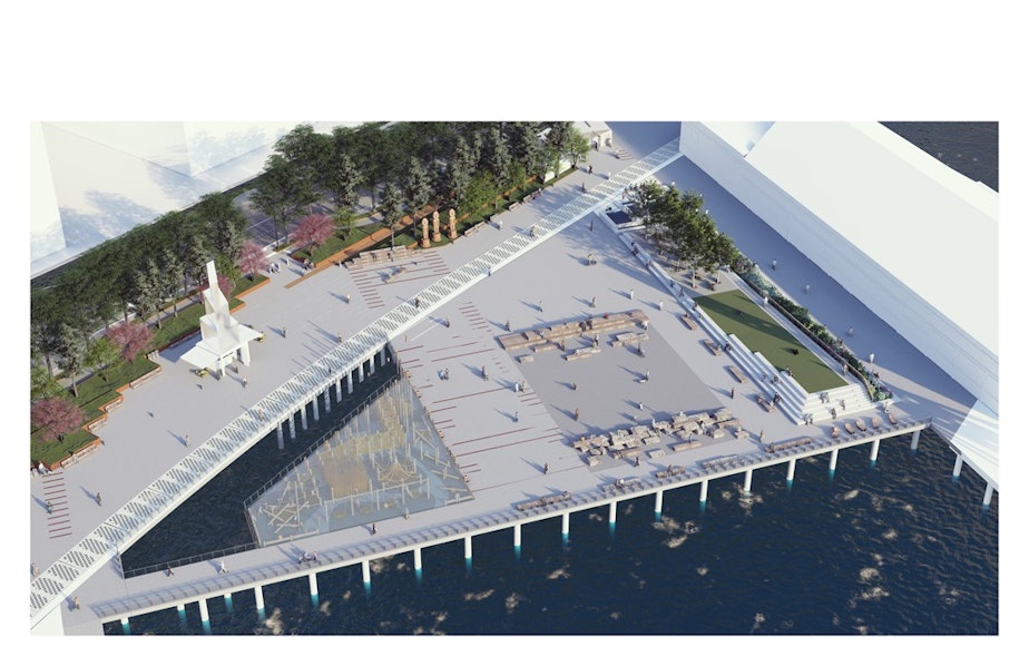 caption: The re-imagined Pier 58 on Seattle's waterfront.