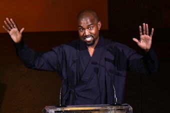 caption: Kanye West at the 2015 CFDA Fashion Awards at Alice Tully Hall at Lincoln Center on June 1, 2015 in New York City.