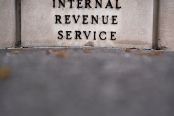 caption: The Internal Revenue Service building is seen in Washington, D.C., on April 5. The IRS got $80 billion in new funding as part of the climate and health care bill passed by Congress on Friday. Most of that money will be used to target wealthier tax evaders.