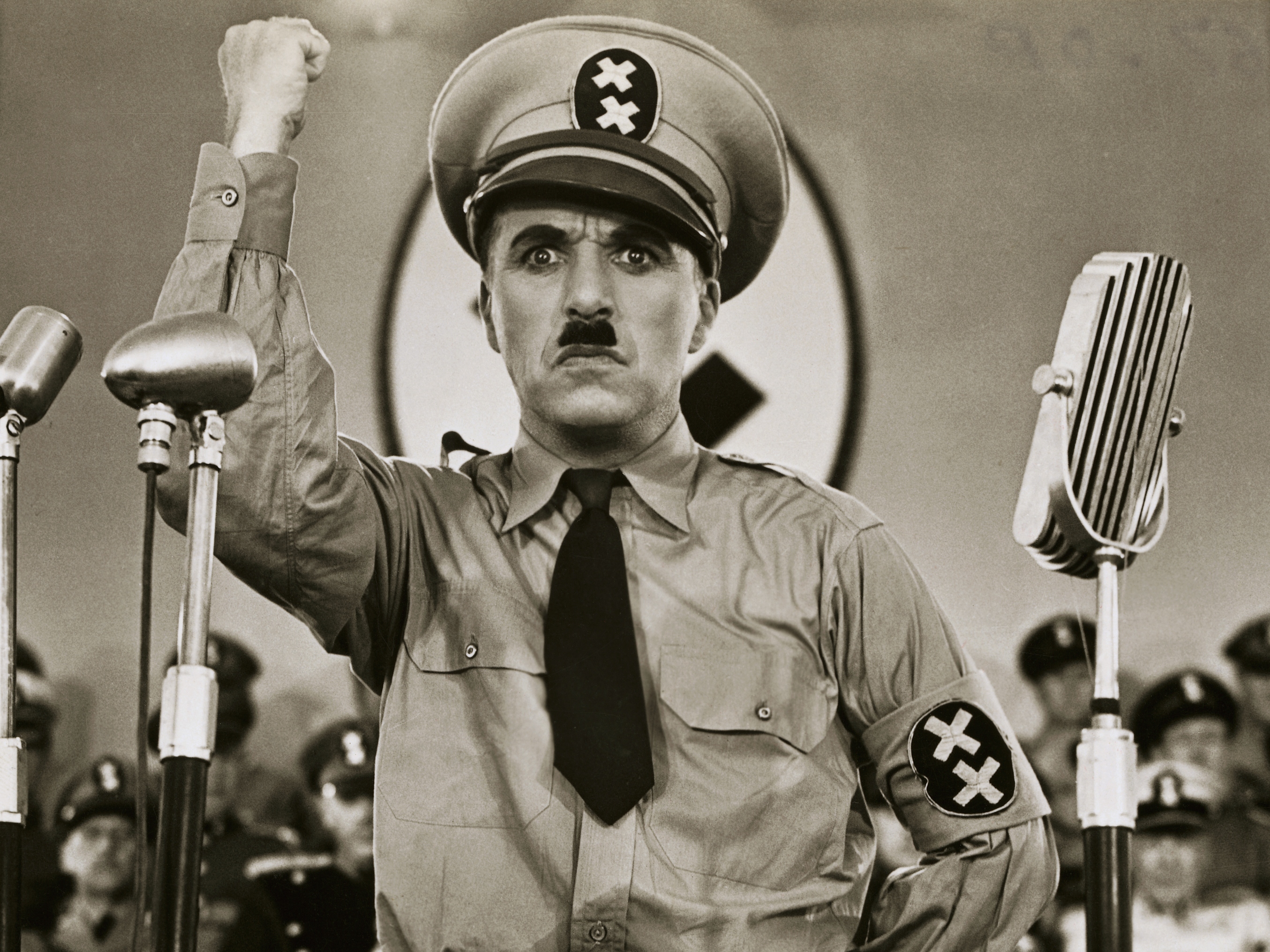 caption: It's been 85 years since <em>The Great Dictator</em> dazzled audiences in 1940. It was a big risk for one of the world's most popular performers to take a stand against fascism on film.