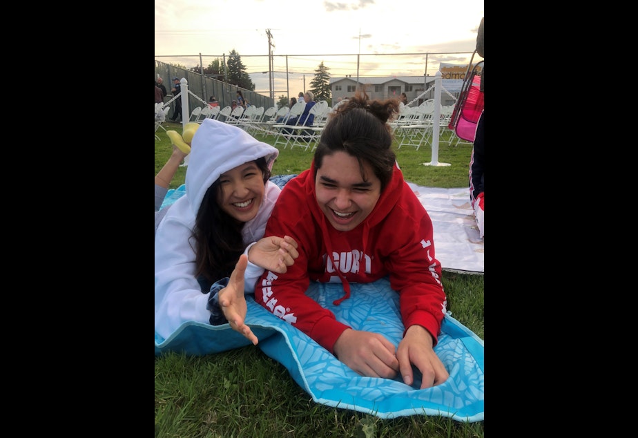 caption: 10th grade Meadowdale High School student Jadey Ong with her boyfriend Logan on July 4, 2019. 