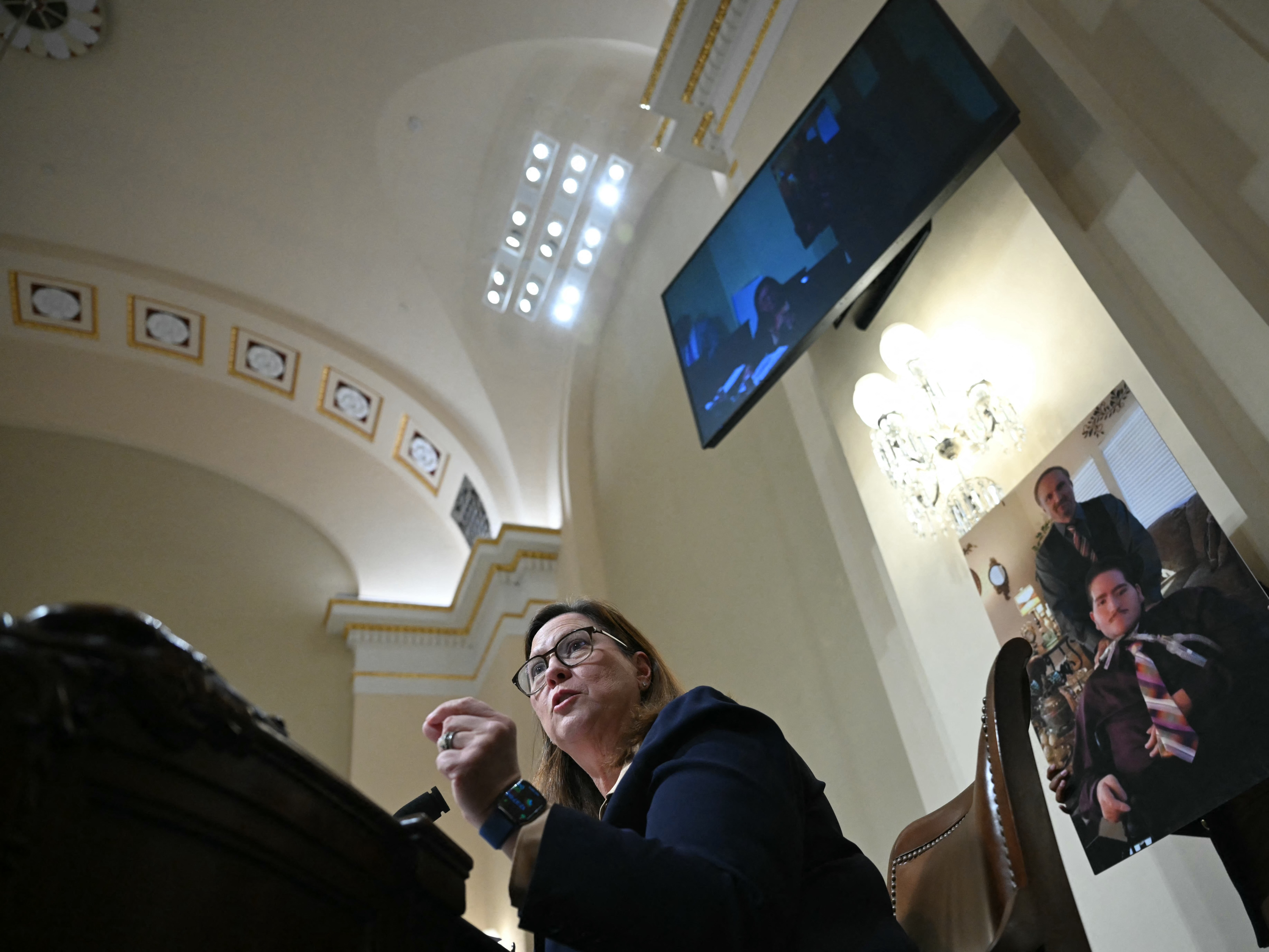 caption: U.S. Representative Julie Johnson, Democrat of Texas, speaks during a House Committee on Homeland Security hearing on Oversight of the Department of Homeland Security in February 2026.