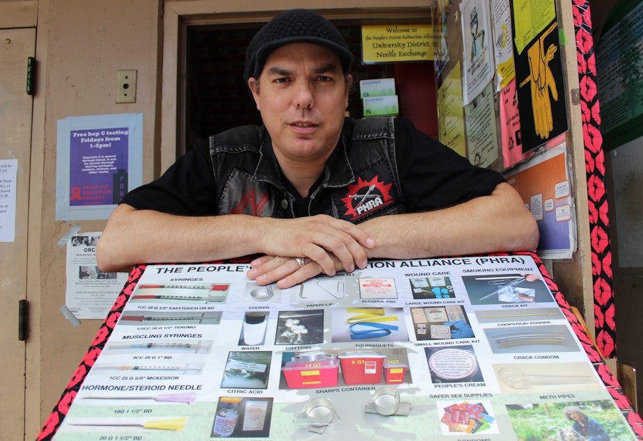 caption: Shilo Murphy at the People's Harm Reduction Alliance in Seattle's University District.