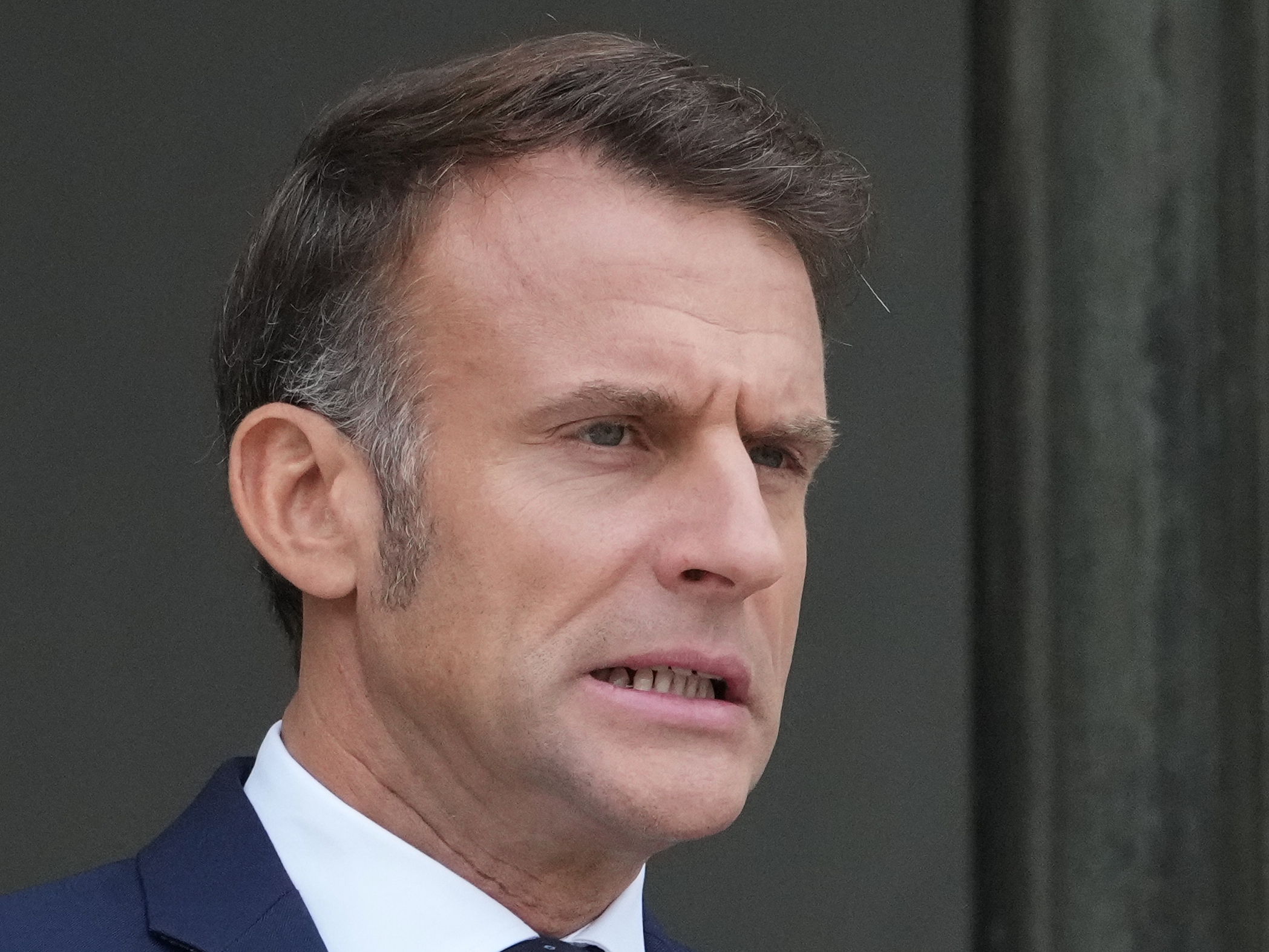 caption: French President Emmanuel Macron, seen waiting for Jordan's Crown Prince Hussein in Paris on Wednesday, has reappointed the same prime minister who resigned days earlier, asking him to try forming a government again.
