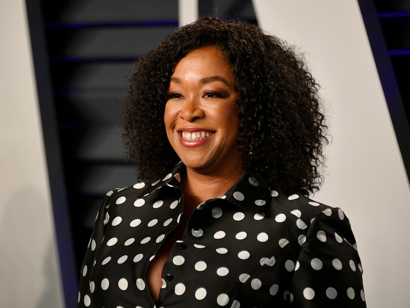 caption: TV writer and producer Shonda Rhimes, seen in 2019.