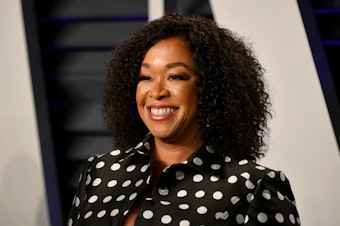 caption: TV writer and producer Shonda Rhimes, seen in 2019.