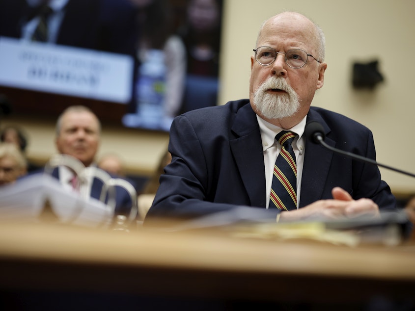 caption: Special Counsel John Durham testifies before the House Judiciary Committee on Wednesday. Durham was tasked by former Attorney General William Barr to investigate the origins of the FBI's investigation into Russian interference in the 2016 U.S. elections.