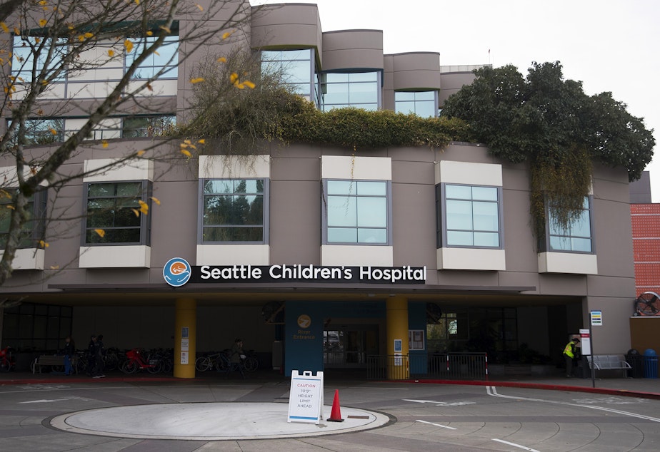 caption: Seattle Children's Hospital is shown on Thursday, November 14, 2019, in Seattle. 