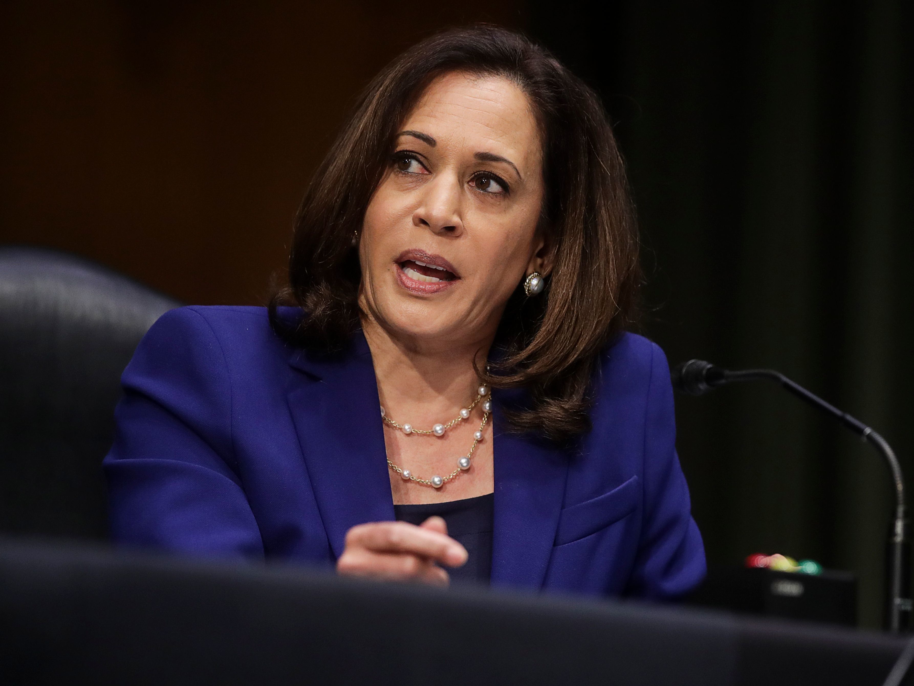 caption: California Sen. Kamala Harris topped a recent national poll asking respondents for their preferred Joe Biden running mate.