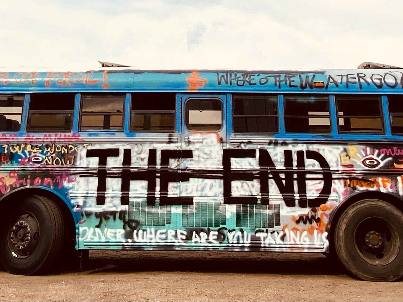 caption: A repurposed school bus from Control Group Productions' climate change-focused immersive theater experience, <em>The End.</em>