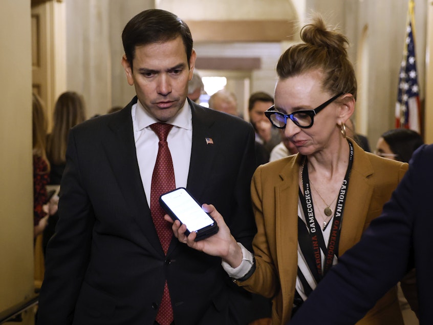 caption: Florida Sen. Marco Rubio and other lawmakers have introduced legislation that would ban TikTok in the U.S. over national security concerns. The U.S. Senate unanimously approved a separate bill that would ban the wildly popular app from devices issued by federal agencies.