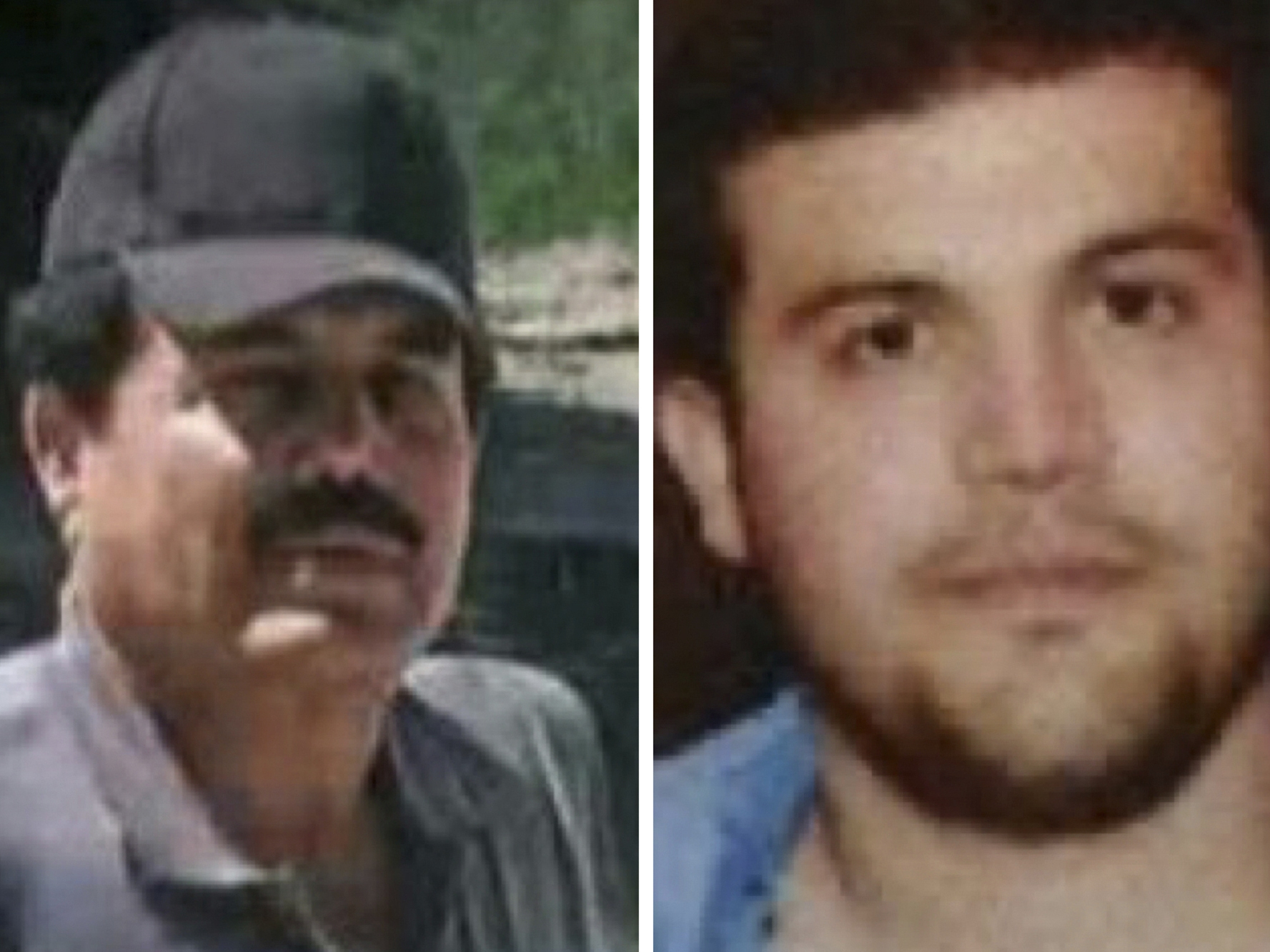 caption: This combination of images provided by the U.S. State Department shows Ismael "El Mayo" Zambada (left), leader of the Sinaloa Cartel, and Joaquín Guzmán López, son of the infamous Mexican drug lord Joaquín "El Chapo" Guzmán. Both were arrested on July 25, 2024, by U.S. authorities in Texas.
