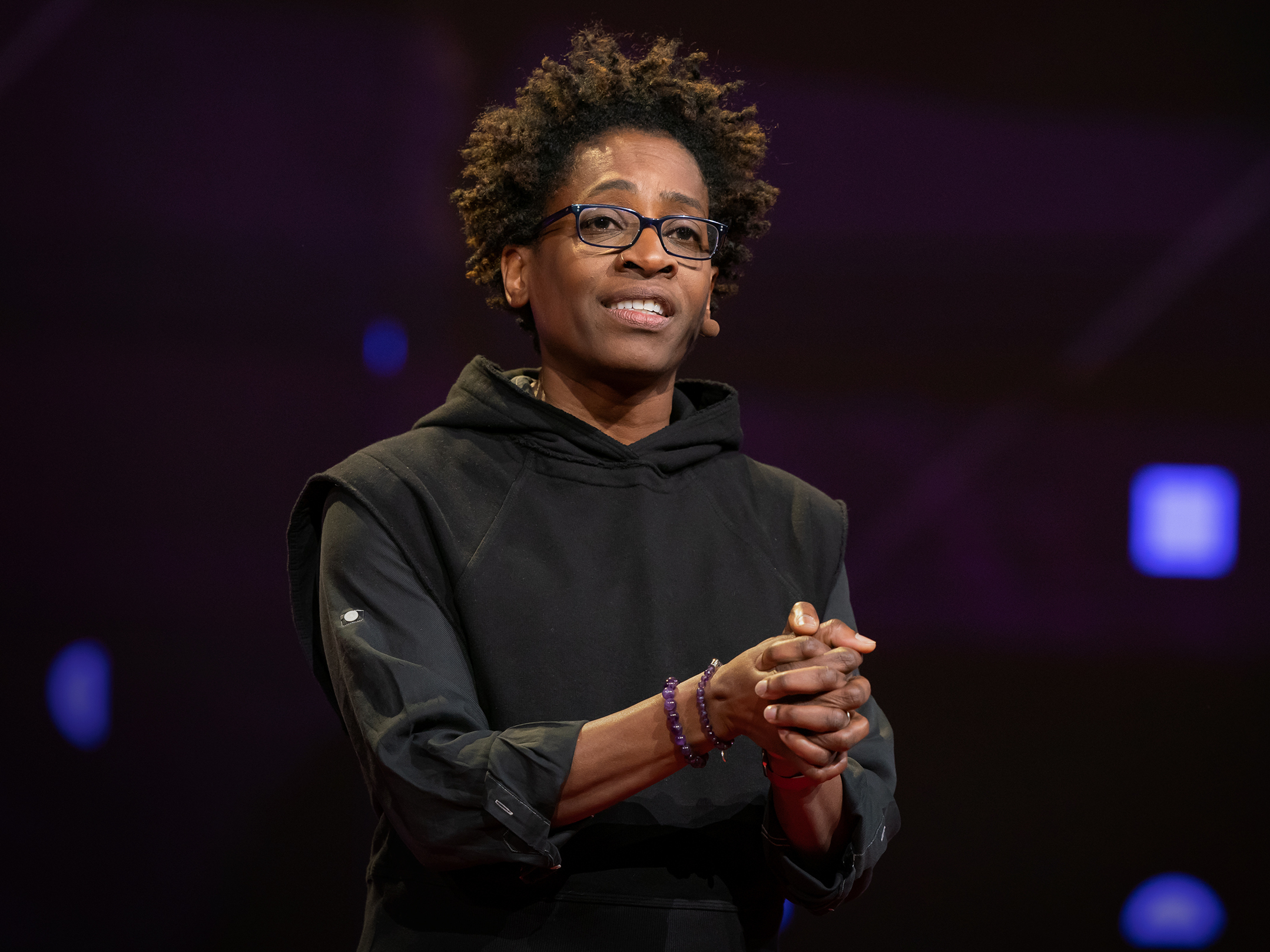 caption: Jacqueline Woodson on the TED stage.