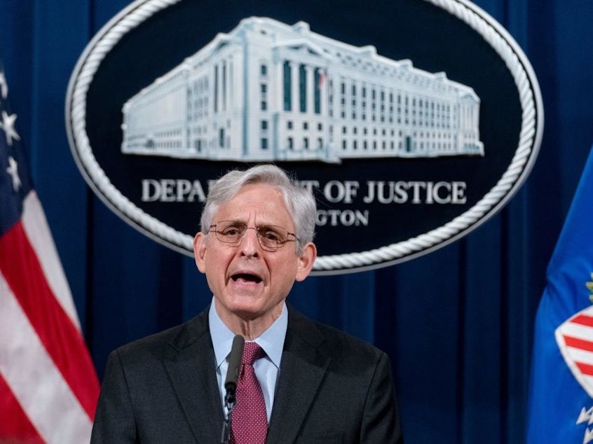 caption: Attorney General Merrick Garland announces a Justice Department probe of possible patterns of excessive force and discrimination by the Minneapolis Police Department on Wednesday.