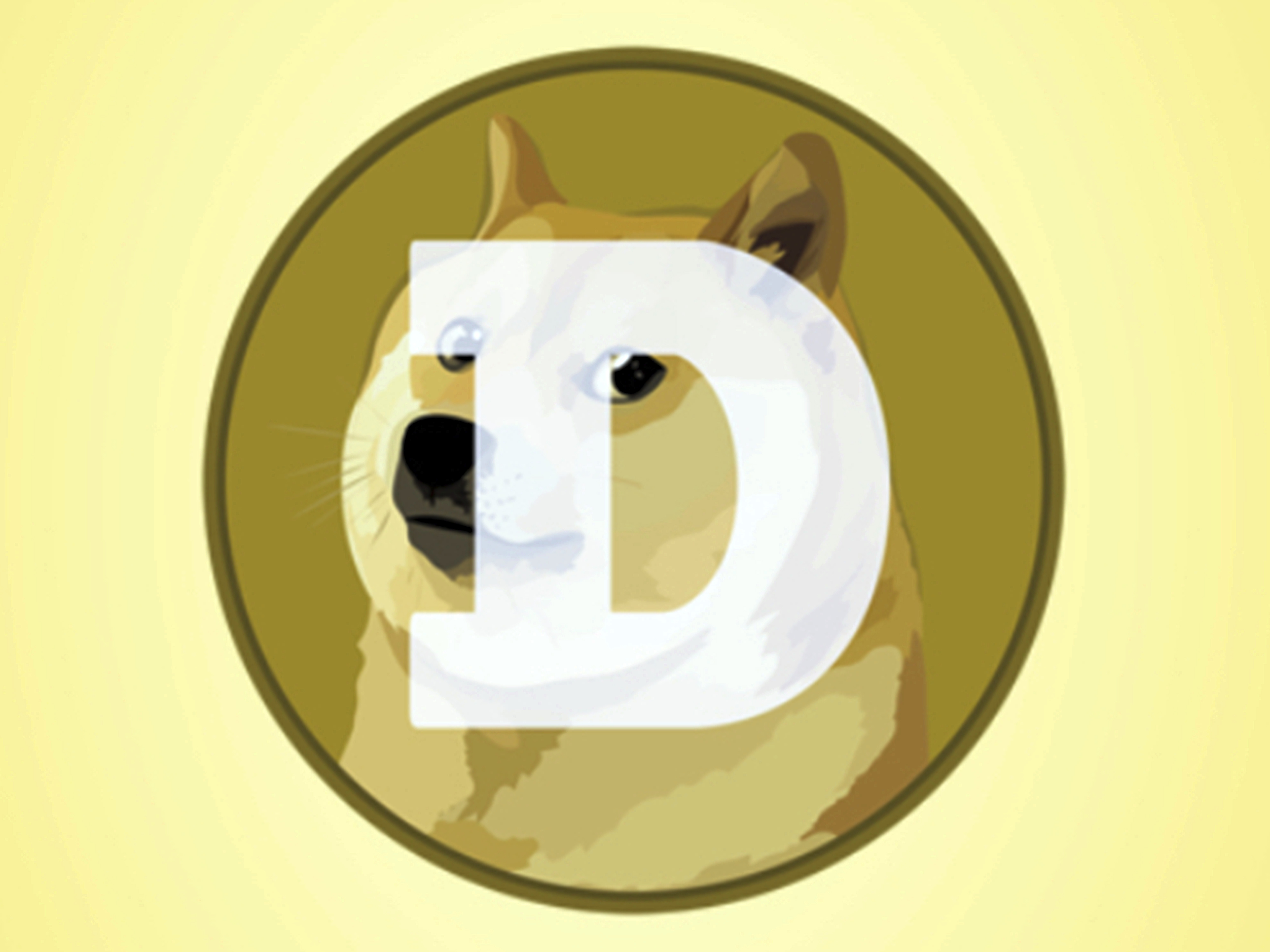 caption: The logo for the cryptocurrency Dogecoin, pictured here in a 2021 screenshot, is one of countless places where an image of the dog Kabosu appears. Her owner says the Shiba Inu is sick with cancer.