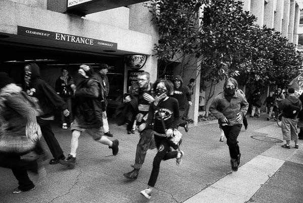 caption: A scene from the WTO protests in 1999.