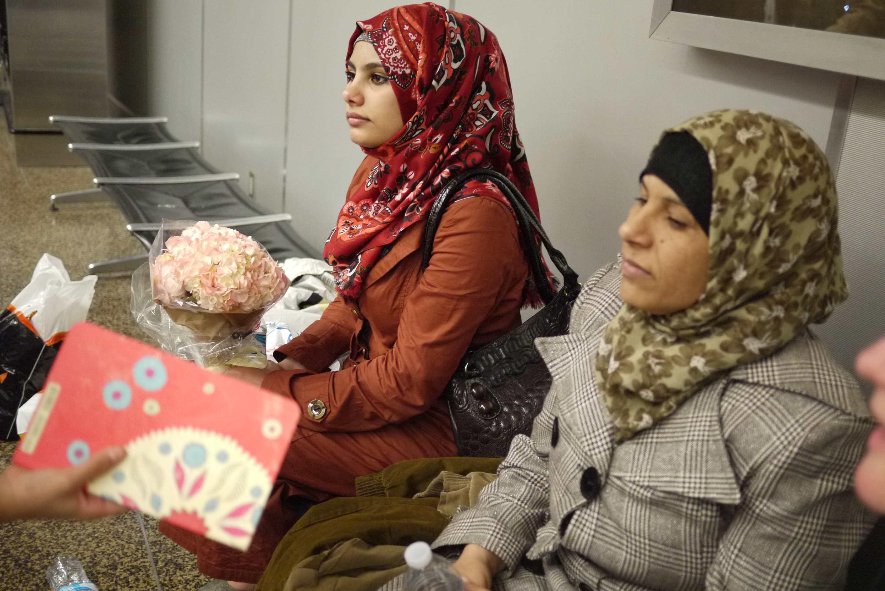 caption: The Alhamdan family -- two parents and six children -- arrived recently in Seattle from Syria. They are joining a tiny community of 25 recent Syrian refugees.