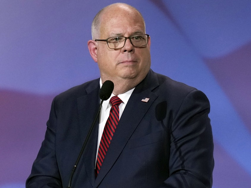 caption: Gov. Larry Hogan said Maryland is banning the use of TikTok and certain China and Russia-based platforms in the state's executive branch of government.