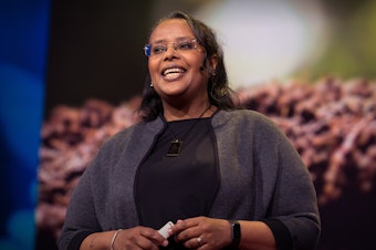 Asmeret Asefaw Berhe speaks at TED2019: Bigger Than Us. April 15 - 19, 2019, Vancouver, BC, Canada. Photo: Bret Hartman / TED