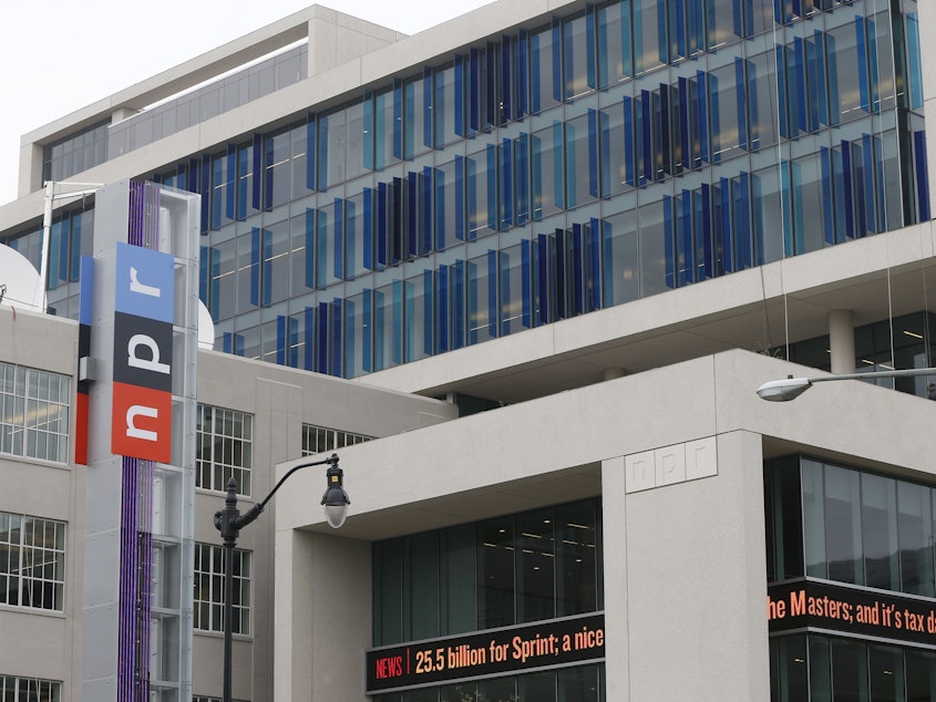 caption: The headquarters for National Public Radio in Washington on April 15, 2013.