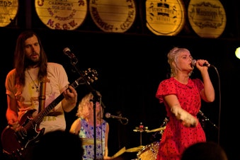 caption: Seattle band Tacocat performs at Mississippi Studios in Portland, Oregon on July 17, 2015.