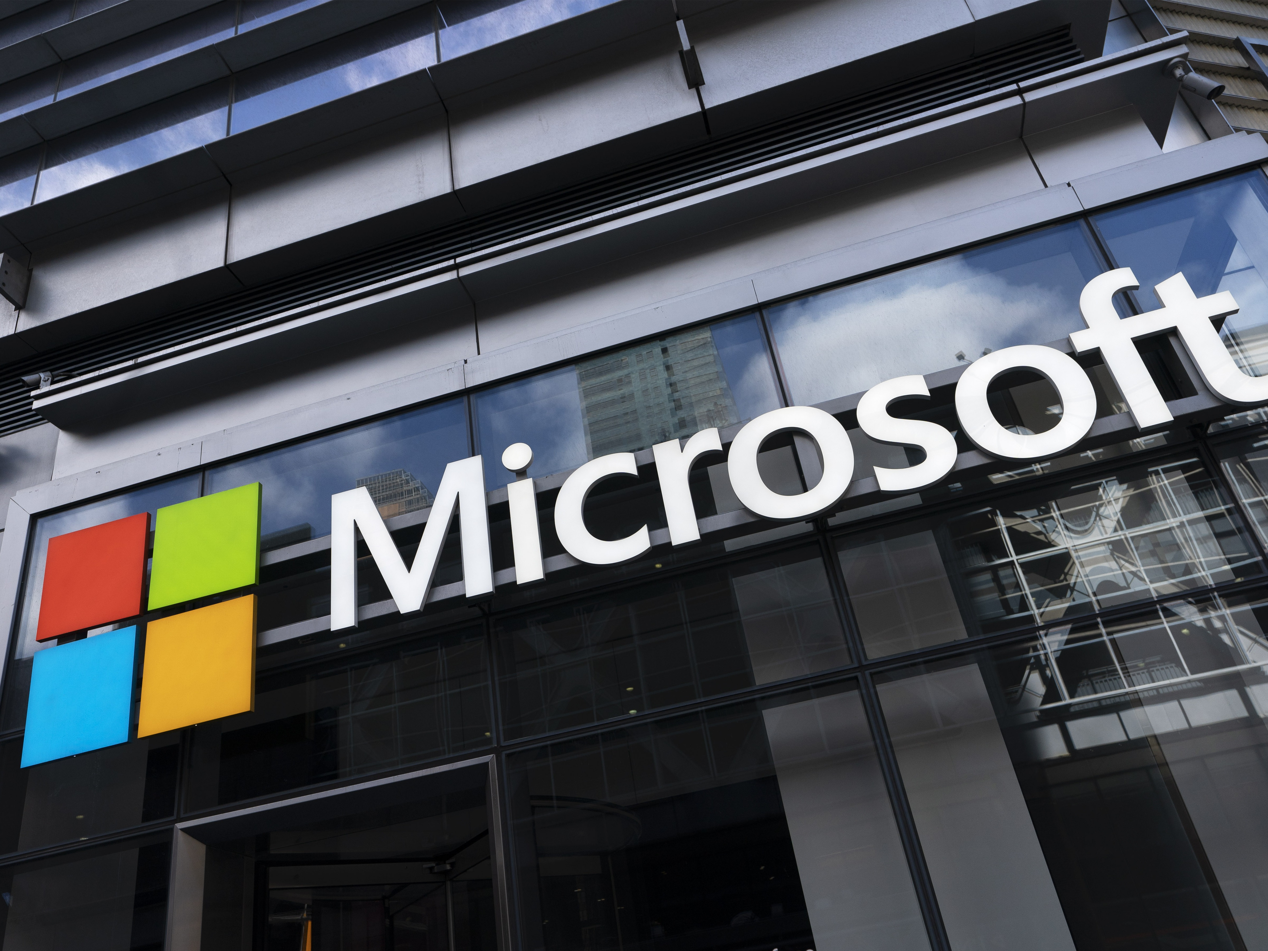 caption: Microsoft, which hosts cloud services with businesses and governments, said it was grappling with service outages after a glitch triggered by software distributed by cybersecurity firm CrowdStrike.